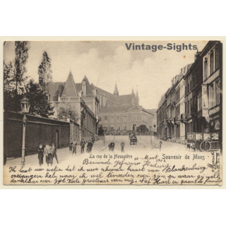 Mons / Belgium: Rue De La Houssière (Vintage PC 1902)