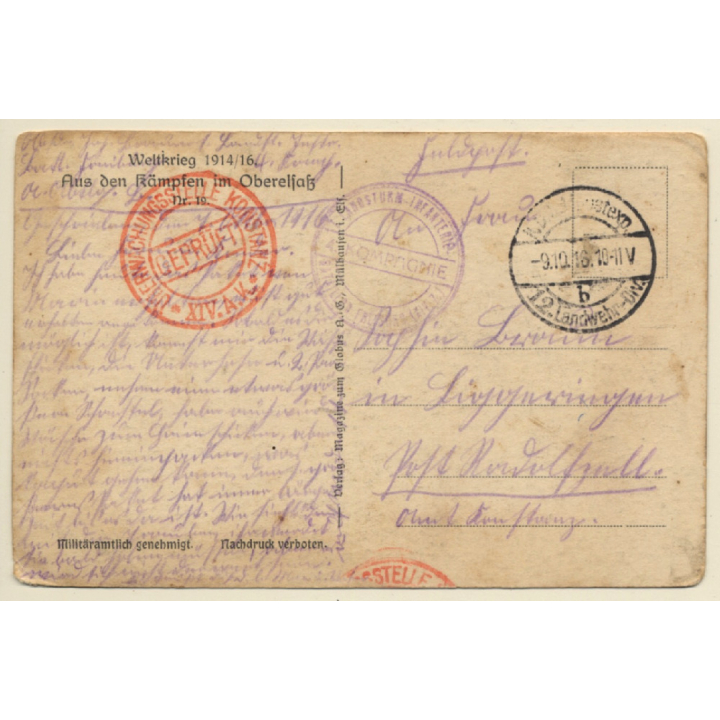 Sennheim - Cernay: Thurbrücke Von Den Franzosen Teilweise Zerstört (Vintage PC 1916)