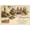 Gruss Vom Rhein / Reise Avis H.Moritz Mainz (Vintage PC Litho ~1900s)