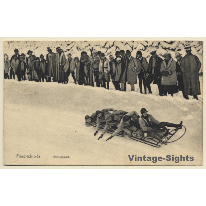 Friedrichroda: 5er Rodelschlitten / Wintersport (Vintage PC 1927)