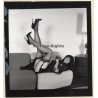 Transsexual Woman With Whip In Leather Dress *9 (Vintage Contact Sheet Photo 1970s/1980s)