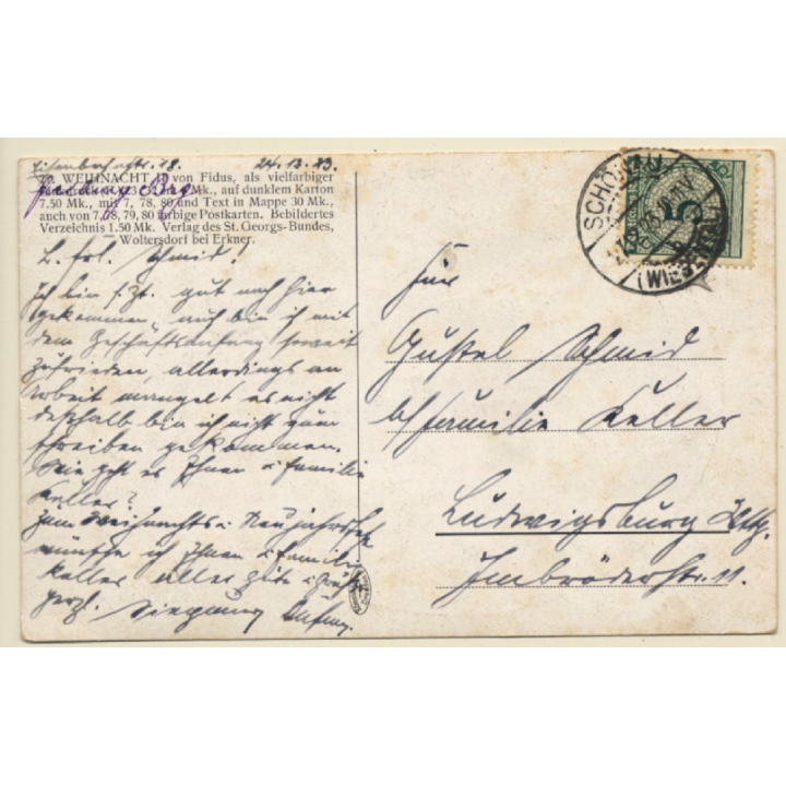 Fidus: Weihnacht II / Art Nouveau (Vintage Artist PC 1923)