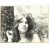 Jerri Bram (1942): Pretty Hippie Girl Leaning Against Tree (Vintage Photo ~1970s)