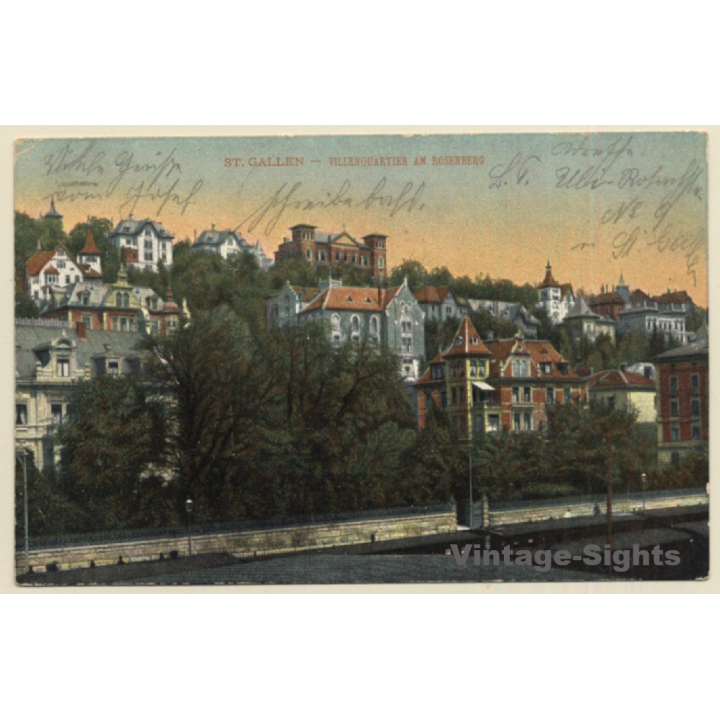 St.Gallen / Switzerland: Villenquartier Am Rosenberg (Vintage PC 1907)