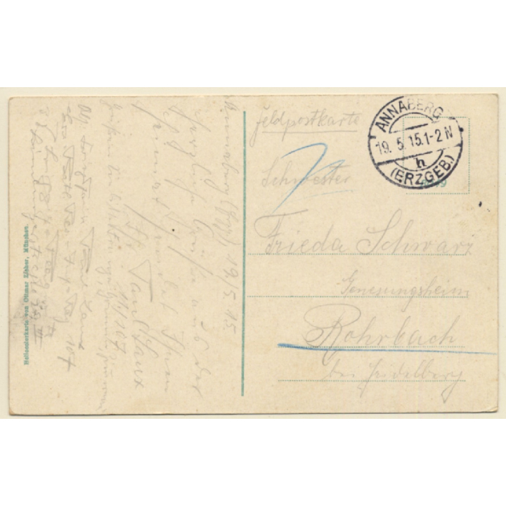 Annaberg Im Erzgebirge: Ortsansicht Mit Pöhlberg (Vintage PC 1915)