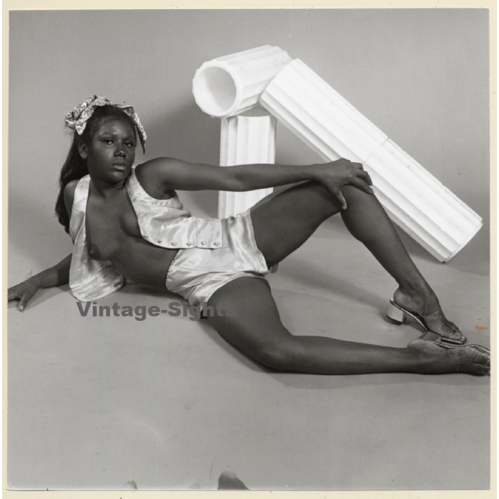 Erotic Study: Dark-Skinned Semi Nude Beauty / Hot Pants (Vintage Photo KORENJAK 1970s/1980s)