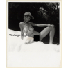 Erotic Study: Busty Slim Dark-Skinned Nude *1 / Sun Visor (Vintage Photo KORENJAK 1970s/1980s)