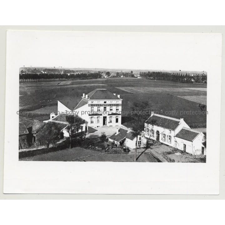 Hotel Du Musée 7: Bird's-Eye View - Waterloo / Belgium (Vintage A.C.L. Archive Photo B/W ~1950s)