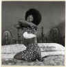 Erotic Study: Dark-Skinned Female With Afro Undressing *3 / Bra (Vintage Photo KORENJAK 1970s/1980s)
