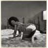 Erotic Study: Dark-Skinned Female With Afro Undressing *2 / Butt - Panties (Vintage Photo KORENJAK 1970s/1980s)