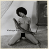 Erotic Study: Dark-Skinned Nude With Ammunition Belt *4 / Boobs - Flocati (Vintage Photo KORENJAK 1970s/1980s)
