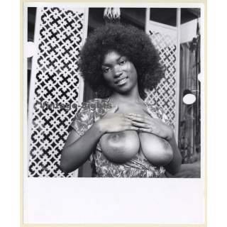 Erotic Study: Pretty Busty Dark-Skinned Semi Nude With Afro *2 (Vintage Photo KORENJAK 1970s/1980s)