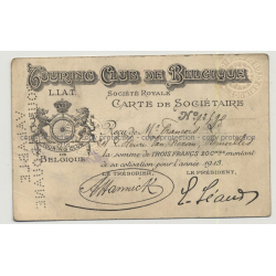 Carte D'Identité Touring Club De Belgique 1913 (Vintage ID Card Belgium)
