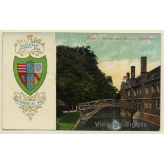 Cambridge / United Kingdom: Queen's College And Bridge (Vintage PC ~1910s/1920s)