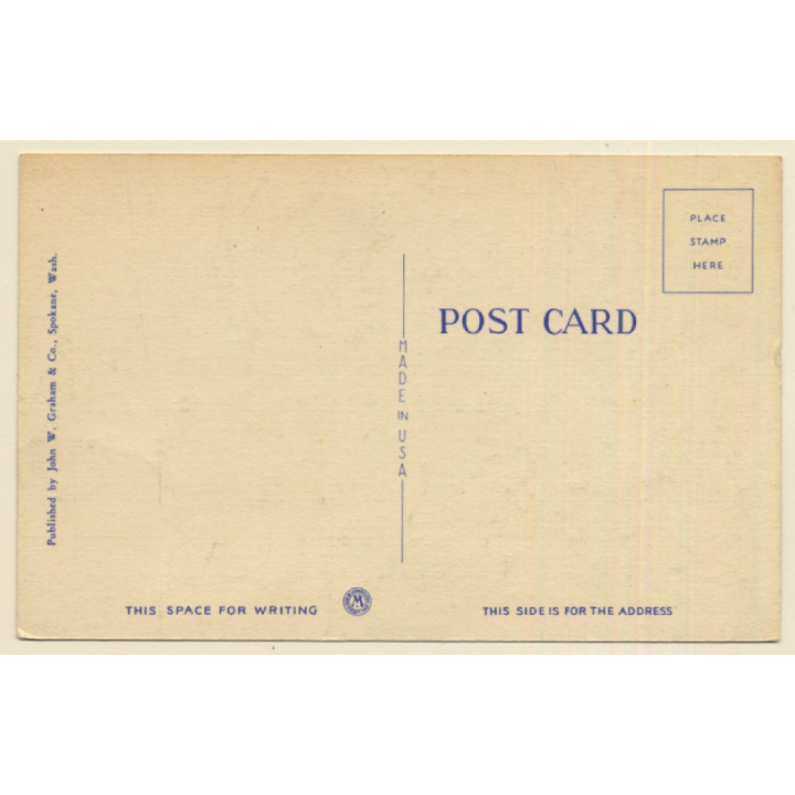 Washington / USA: Masonic Temple, Spokane (Vintage PC ~1930s/1940s)