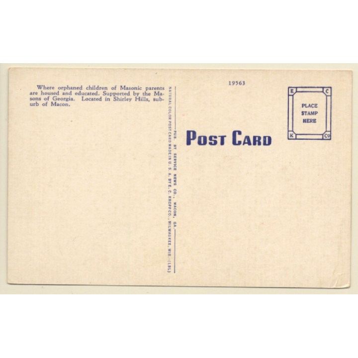 Macon / USA: Masonic Home Of Georgia (Vintage PC ~1930s/1940s)