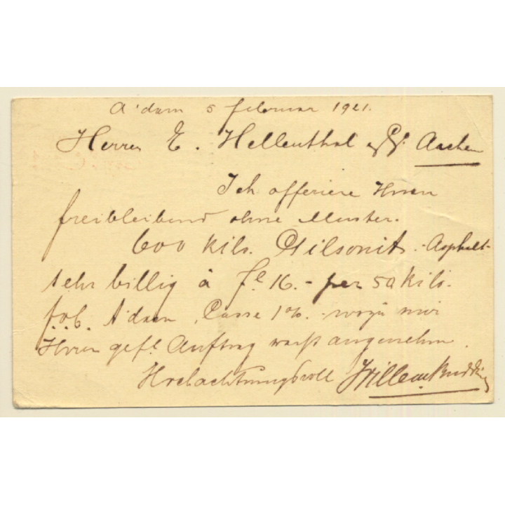 Briefkaart Vijf Cent On 2 Cent Overprint (Vintage Postal Stationery 1921)