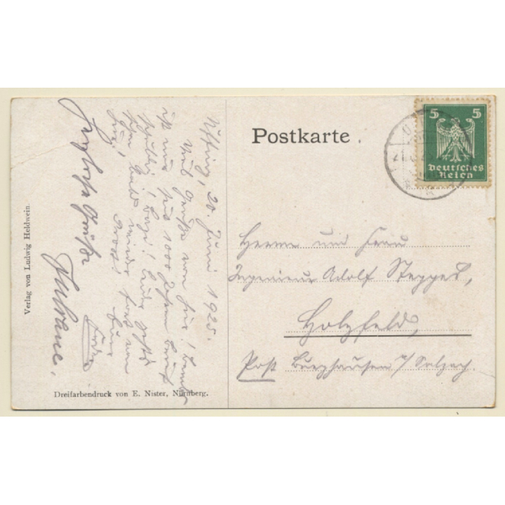 Uffing am Staffelsee: Blick gegen den See u. Wettersteingebirge (Vintage PC 1925)