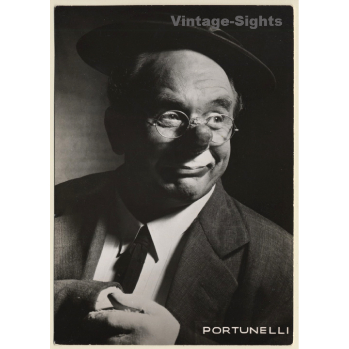 German Circus Clown Portunelli (Vintage RPPC ~1960s)