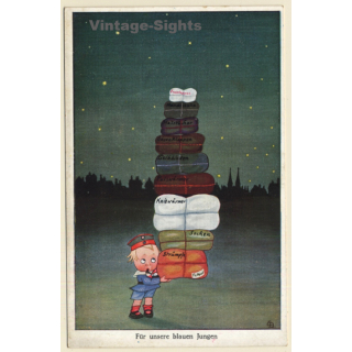 Für unsere blauen Jungen / Military Humor (Vintage Artist PC ~1920s/1930s)