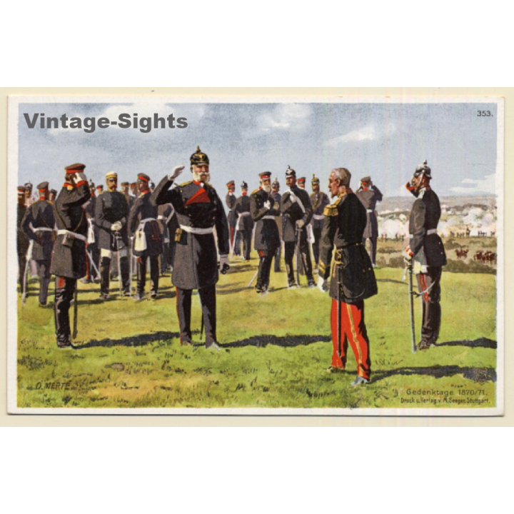 König Wilhelm: Botschaft Degenübergabe Napoleon III (Vintage Artist PC ~1900s/1910s)