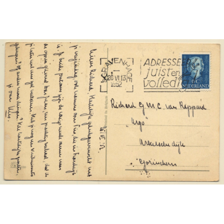 Alle Negen! Rauchende Hunde Beim Kegeln / Humor (Vintage Artist PC 1952)