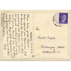 Mädchen spielt mit Käthe Kruse Puppe *2 (Vintage PC 1942)