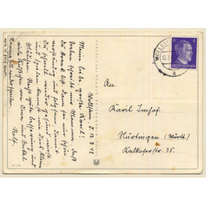 Mädchen spielt mit Käthe Kruse Puppe *2 (Vintage PC 1942)