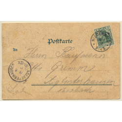 Gruss Vom Rhein: Bingen - Nationaldenkmal Niederwald (Vintage PC Litho 1902)