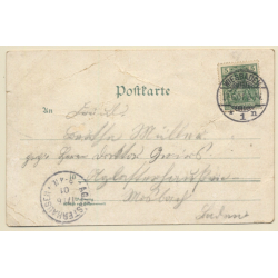 Gruss aus Rüdesheim: Nationaldenkmal (Vintage PC Litho 1901)