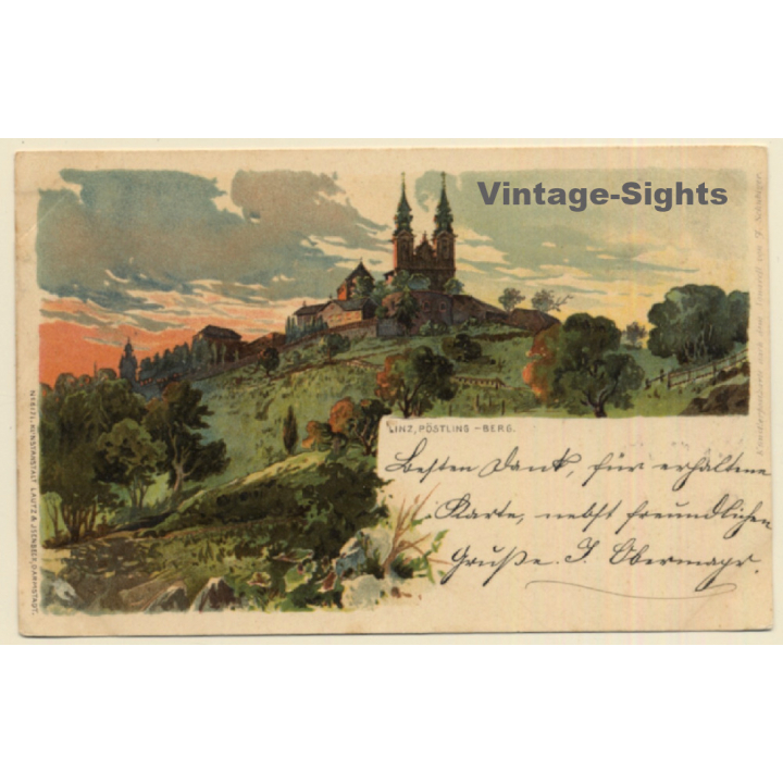 Linz an der Donau / Austria: Pöstlingberg (Vintage PC Litho 1899)
