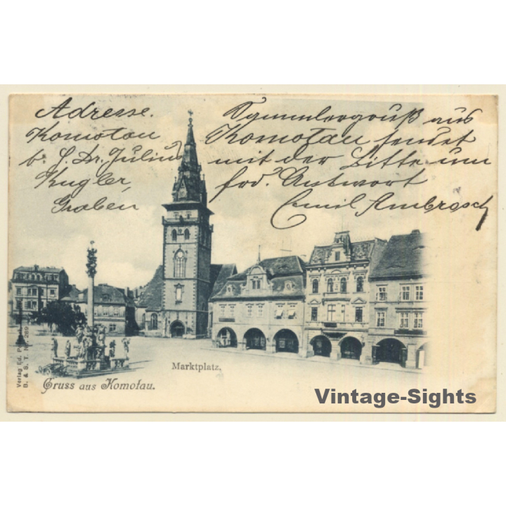 Komotau - Chomutov / Czechia: Marktplatz (Vintage PC 1900)
