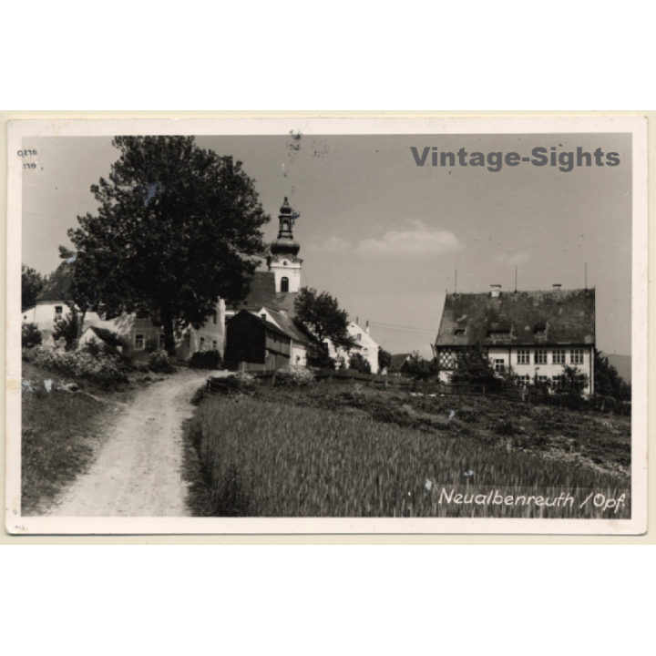 Neualbenreuth / Oberpfalz: Partial View - Church (Vintage RPPC 1957)