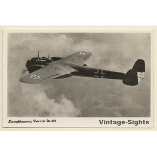 Kampfflugzeug Dornier Do 215 im Flug (Vintage RPPC 1930s/1940s)
