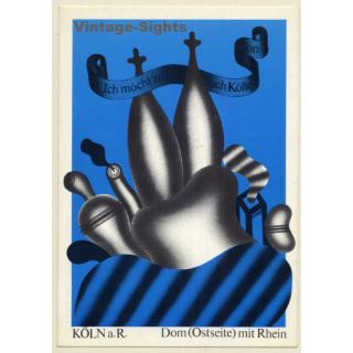 Nikolaus Jungwirth Nr.8 Dom (Ostseite) mit Rhein (Vintage Artist PC 1968)