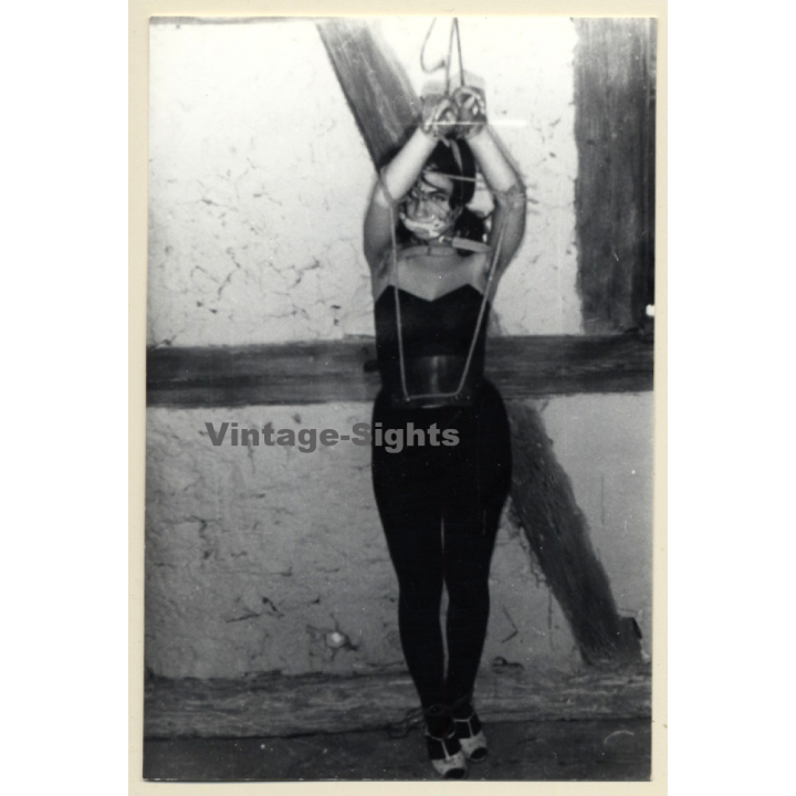 Darkhaired Maid Tied In Dungeon / Bondage - Gag - BDSM (2nd Gen. Photo 1960s)