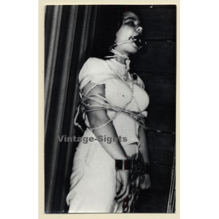 Darkhaired Maid In Bondage / Handcuffs - Ball Gag - BDSM (2nd Gen. Photo 1960s)
