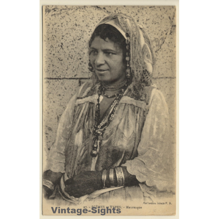 Maghreb: Mauresque - Moorish Woman In Traditional Garb / Ethnic (Vintage PC 1919)