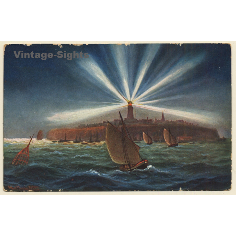 Germany: Helgoland - Leuchtturm / Lighthouse (Vintage PC 1910s/1920s)