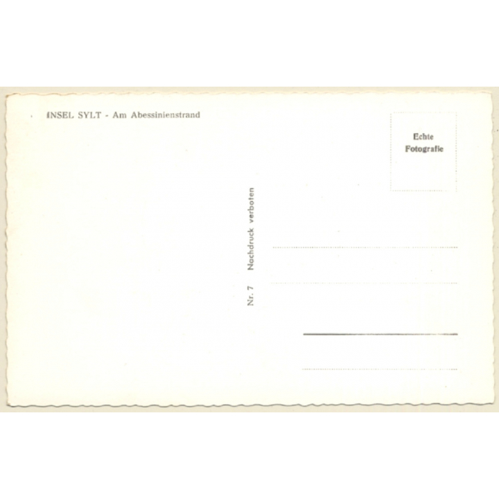 Insel Sylt: Nude Blonde On Beach Shore / Nudism (Vintage RPPC ~1970s/1980s)