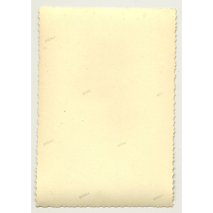 African Man In Traditional Wrapper & White Boy (Vintage Photo B/W Africa ~1940s)