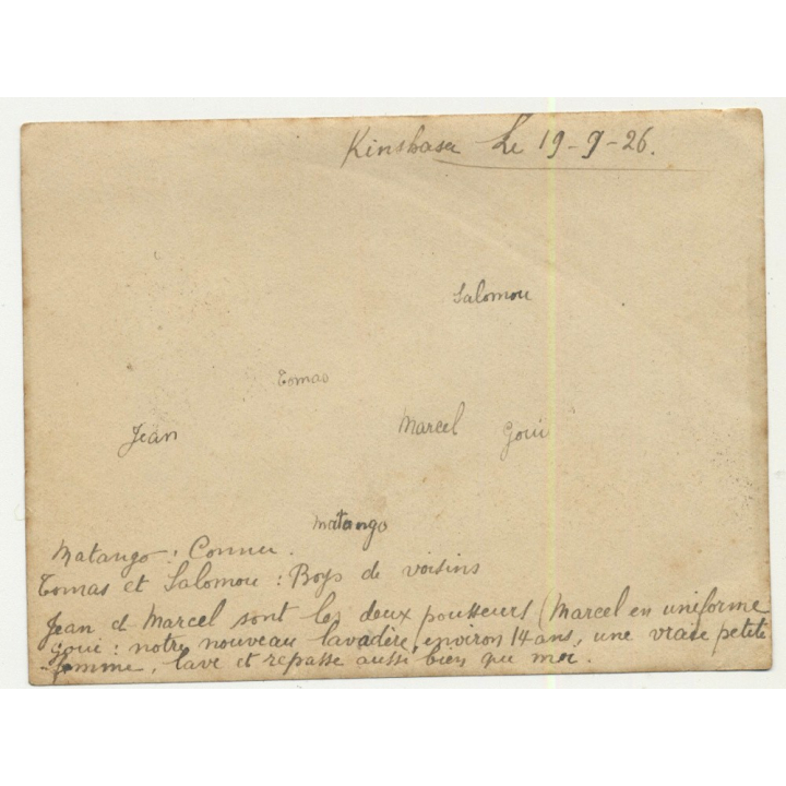 Group Of Congolese Employees - Kinshasa / Belgian Congo (VIntage Photo B/W 1926)