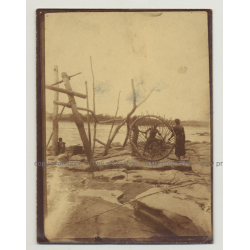 Fishermen Near Stanley Falls (Boyoma Falls) / Fish Trap - Congo (Vintage Photo B/W 1920s/1930s)
