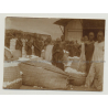 Group Of African People At Cotton Wool Market / Congo? (Vintage Photo B/W 1920s/1930s)