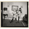 2 Stunning Ladies Getting Dressed In Fetish Latex Lingerie *2 / BDSM (Vintage Contact Sheet Photo 1970s)