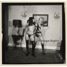 2 Stunning Ladies Getting Dressed In Fetish Latex Lingerie *9 / BDSM (Vintage Contact Sheet Photo 1970s)