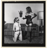 Latex Mistress & Topless Maid *2 / Face Mask - BDSM Restraint (Vintage Contact Sheet Photo 1970s)