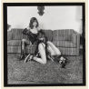 Latex Mistress & Topless Maid *6 / Face Mask - BDSM Restraint (Vintage Contact Sheet Photo 1970s)