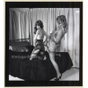 Blonde Domina In Latex Laces Up Bodice Of Topless Maid*5 / BDSM (Vintage Contact Sheet Photo 1970s)
