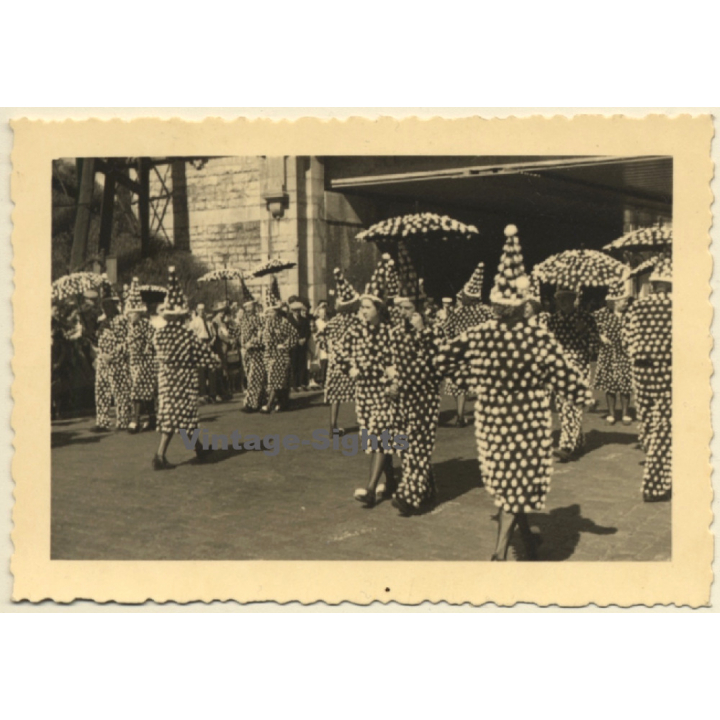 Belgium: Fully Costumed Carnival Guild At Parade (Vintage Photo ~1940s/1950s)